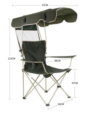 China 2023New Design Factory Wholesale Outdoor Lightweight Folding Beach Lounger Portable Camp Fishing Chair With Canopy for sale