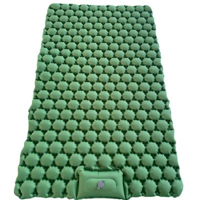 China High Quality Inflatable Built-in Foot Press Double Pump Mat Camping Cooling Ultralight Mat With Pillow For Sleeping Camping Mat for sale