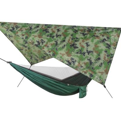 China Hot sale adult high quality polyester fabric silver waterproof camping tarp with hammock and polyester mosquito net for sale