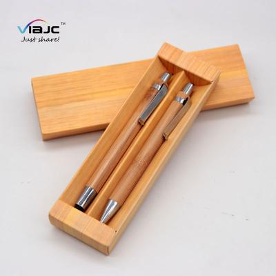 China Promotional Eco-Friendly Custom Logo Wooden Pen With Case Gift Pen Set Stylus Bamboo Ball Pen Set With Box for sale