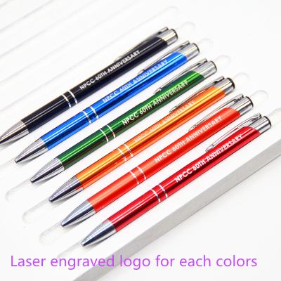 China OEM printing corporate gift promotional items with lapices logo laser engraving hotel metal pen for sale