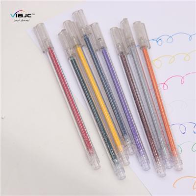 China Normal Manufacturers School Drawing Cheap Plastic 8 Color Ink Gel Pen Stylish Set for sale