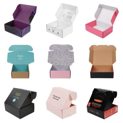 China Recyclable Custom Logo Print Apparel Square Packing Shipping Paper Box Mailer Box Corrugated Packaging Boxes for sale