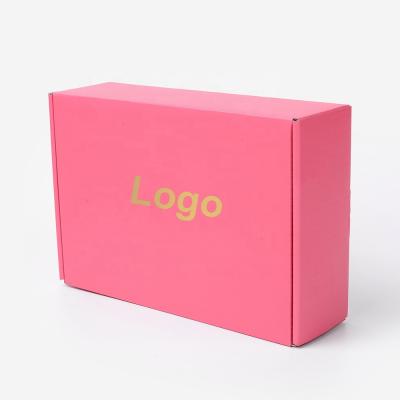 China Recyclable Customized Pink Rectangle Mailing Boxes Corrugated Trade Gift Box Christmas Packaging Paper Box for sale