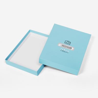 China Handmade Simple Lid And Base Design Blue Book Custom Cardboard Large 2 Pieces Product Packaging Gift Paper Boxes for sale