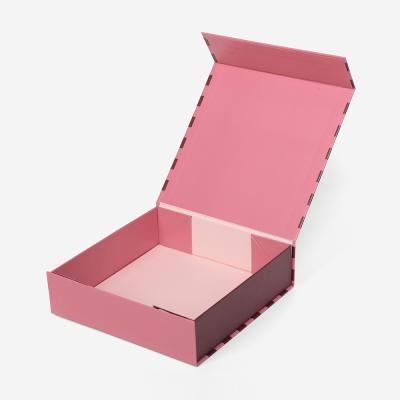 China Logo Luxury Magnetic Clothes Packaging Recyclable Custom Closure Rigid Cardboard Flat Packed Foldable Packaging Gift Box For Dress for sale