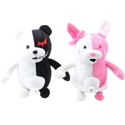 China Collection 2 Styles 25CM Danganronpa Trigger-Friendly Havoc Bear Pink Cartoon And White Black And White Stuffed Rabbit Toy Doll for sale