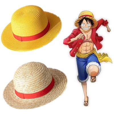 China 31CM 35CM Character Hats One Piece Cosplay Luffy Straw Hat Cartoon Japanese Anime Hat for sale