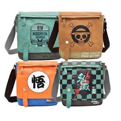 China No School Bags Demon Slayer Kamado Tanjirou Nezuko Agatsuma Zenitsu Luffy Totoro Hokage Academia Anime One Piece Messenger Bag for sale