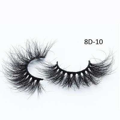 China Real Stock 100% Full Natural Mink Fur False Eyelash Top Quality Natural Look 8D 20mm Strip Lashes D Curl for sale