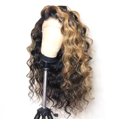 China Swiss Invisible Loose Wave 13x6 HD Lace Front Transparent Wig Stock 100% Virgin Hair Loose Ombre Color for sale