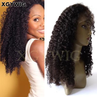 China 100% Virgin Brazilian Curly Curly Unprocessed Human Hair Natural Glueless Curly African American 13x6 Lace Front Wigs for sale