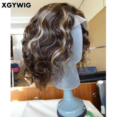 China Factory Price Celebrity 100% Remy Human Hair Glueless Short Full Body Wave Virgin Silk Top Lace Wig For Men for sale