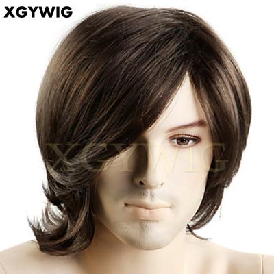 China Factory Price Stock Mens Wigs Virgin Remy Hair Replacement Hair Cheap Wholesale Straight Big System Male Cap for sale