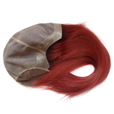 China Wholesale Brazilian Straight Silky Straight Virgin Red Color Ombre Hair MONO Top Wigs Lace Front Wigs for sale