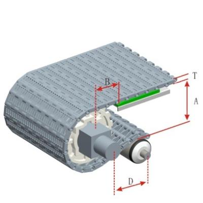 China HONGSBELT HS-1001B Room Temperature Flush Grid Modular Plastic Belt For Shrimp Processing for sale