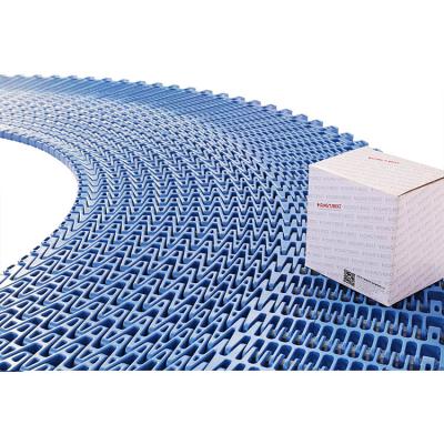 China Suit for -60 to 100 degrees Celsius HS-1201B: Portable modular plastic conveyor belt for curved conveyor system with small turning radius for sale