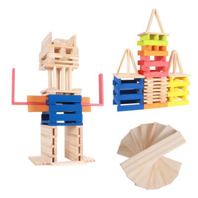 China Construction toy 100 pieces of children's toys pieces of natural pine block Toy Blocks Building Toy To creativity wooden practice for sale