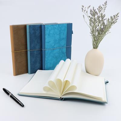 China Eco-Friendly Personalized Custom A5 Agenda Notebook Daily Diary PU Leather Diary Notebook With Elastic Band for sale