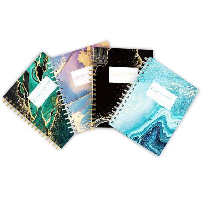 China Eco-friendly Hot Selling Hardcover Motivational Spiral Notebooks Custom Marble Printing Notebook for sale