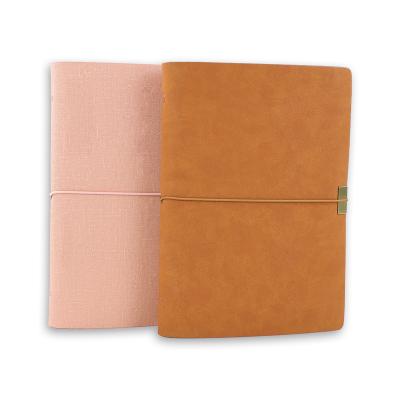 China Custom printed a5 logo a5 gold stamping PU leather stitch soft notebook notebook set for sale