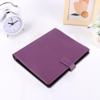 China Custom Ring Leather Binder Business Portfolio Printing 6 Document Storage Organizer for sale