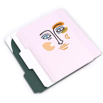 China Custom Letter Size Printing Paper Document Folder Reinforced 1/3 Label Letter Size Office Cut Manila Folder for sale