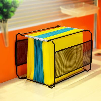 China Elastic Office Supplies Strap/Paper/Metal Pocket Folder Organizer Box Desk Storage Holder A4 Mesh File Hanging Folder Hanging Folder for sale