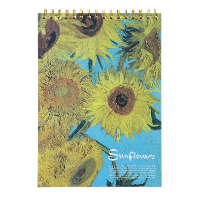 China Professional Reusable Watercolor Sketchbook Printed Logo Children School Supplies Drawing Book Van Gogh for sale