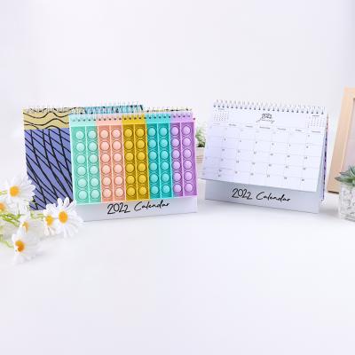 China 2022 monthly desk calendar planner design silicone busy person cover eco-friendly toy paper creative for sale