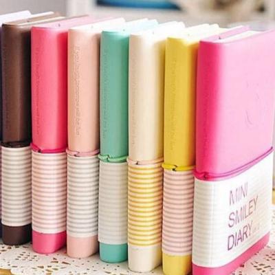 China Custom Attached Printing Pink Classmate Notebook Leather Journal Writing Notebook Set for sale