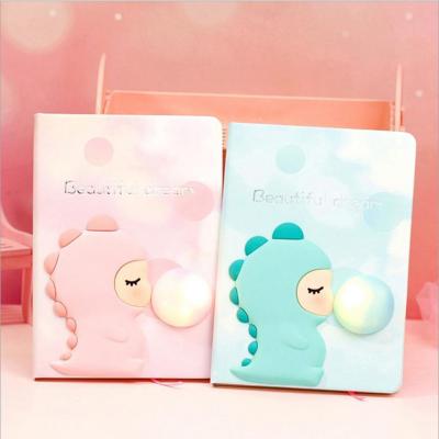 China Stationery Supplies Cartoon Magnetic Notebook With LED Light Creative Agenda Planner Diary Diary For Gift for sale