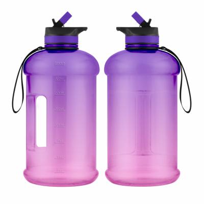 China Viable Large Capacity Customized Plastic Motivational Water Bottles Half Gallon/2.2l /one gallon/1 gallon Jug Gym Water Bottles for sale