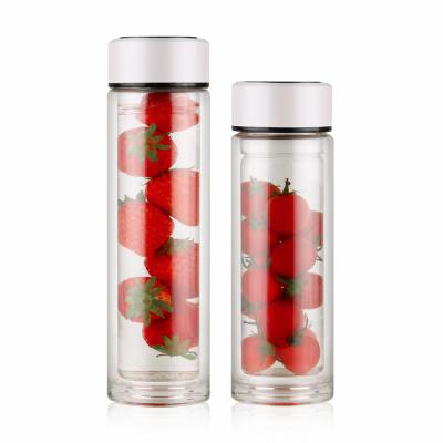 China Sustainable Smart LED Double Wall Glass Water Bottle With Temperature Display for sale