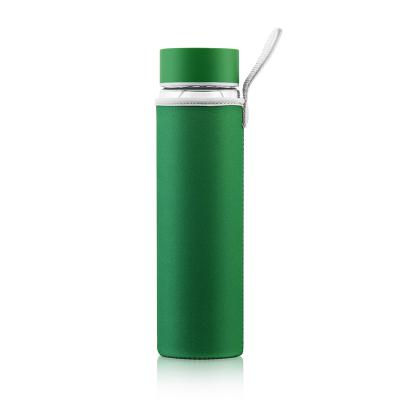 China Wholesale High Quality PORTABLE Double Water Bottle Bamboo Glass Wall Tea Lid Tea Leakproof Water Bottle for sale