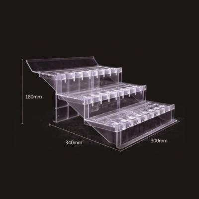 China Durable Plastic Supermarket Clear Adjustable Stage Racks Manufacture Supermarket Plastic Equipment Clear Adjustable Stage Racks for sale