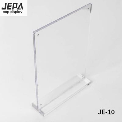 China Free Samples Supermarket Display A4 Durable Magnetic Acrylic Tabletop Menu Display Stand for sale