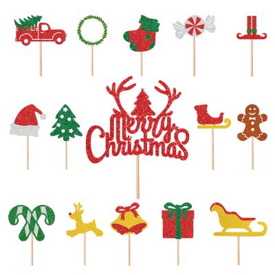 China Customizable and Personalized Cake Topper Party Decoration Supplies Merry Christmas Wall Decor Ornament for Christmas for sale