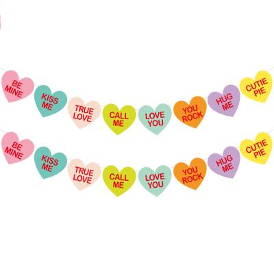 China 2022 NEW Wall Decor Valentine's Day Party Decoration Love Conversation Candy Hearts Banner For Wedding Valentine Party for sale