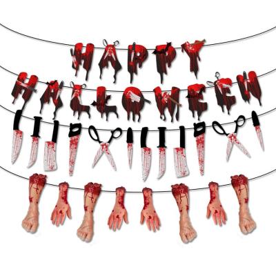 China Halloween Props Hot Sale Halloween Party Supplies Themed Banner Set For Halloween Hanging Banner Spiral Ornaments Scary for sale