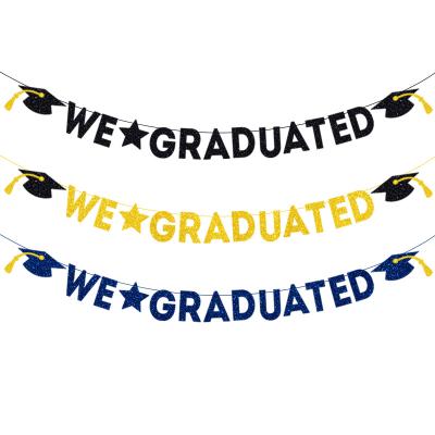 China Wall Decor Factory Twinkle We Graduate Banner For Graduation Party Banner Decorations Hanging Flag For Graduation Party 2022 for sale