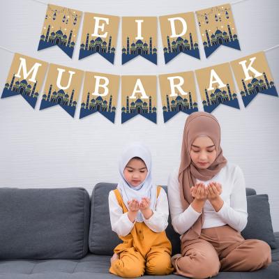 China New Product Eid Mubarak Banner Wall Decor For Spring Gifts Themed Eid Mubarak Home Decor Supplies For Mantel Fireplace for sale