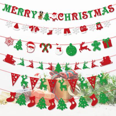 China Christmas Party Decor Merry Christmas Banner Christmas Ornaments Banner Flag Elk Christmas Tree Christmas Stockings for sale