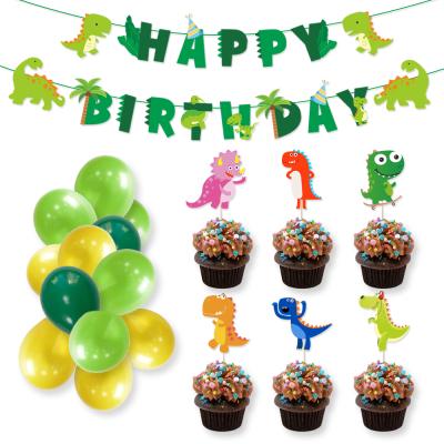 China Wall Decor Dinosaur Theme Party Supplies Baby Shower Birthday Party Decorations for Boys Dinosaur Decor Happy Birthday Banner for sale