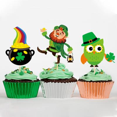 China Cake Favor St.Patricks Cake Decorations Cupcake Toppers Lucky Shamrock Lucky Coin St. Patrick's Supplies Accessories Cake Decor Favor for sale