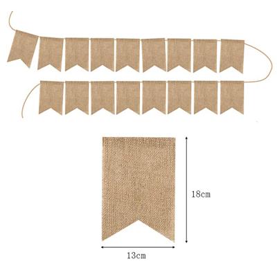 China Custom DIY Wall Decor Factory Burlap Banner Swallowtail Swallowtail Flag For Holidays Wedding Kids Birthday Party Decoration Supplies for sale