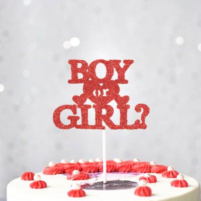 China Wall Decor Boy or Girl Gender Decor Birthday Baby Shower Cake Topper Cake Topper for sale