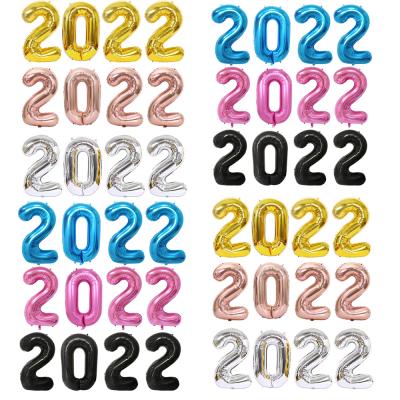 China Large 2022 40 Inch Balloons Wall Uncelling Decor Numbers Happy New Year 2022 Decorations Balloon All Party Decoration for sale