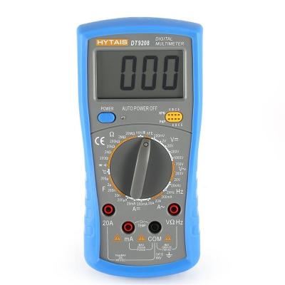 China LCD Display Voltage Resistance Dt9208 Resistance Tester Multimeter Electronics Digital AC DC Voltage DT9208 Multimeters DT9208 for sale