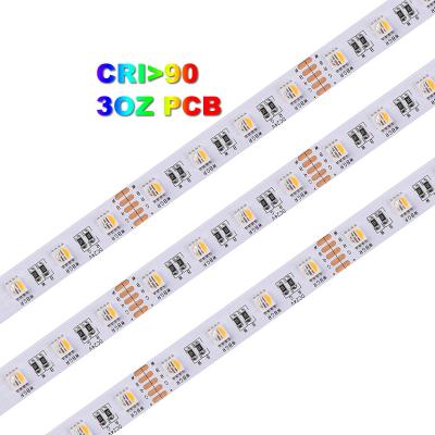 China Professional super wonderful high quality hotel/home 24v/store/Gardon/landscape 3000mcd pcb custom 3oz rgbww led strip 60leds/m 120leds/m for sale